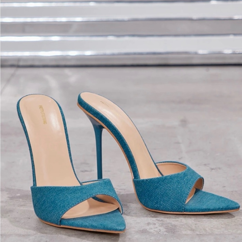 PrettyLittleThing Blue Heeled Elegance